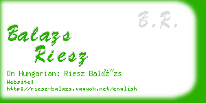 balazs riesz business card